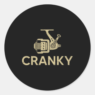 Adesivo Redondo Camisas De Pesca Cranky Vintage Pais Pais Da