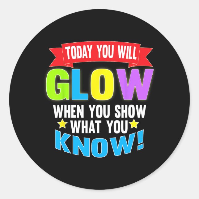 Adesivo Redondo Camisas De Testes Motivacionais Para Professores D (Frente)