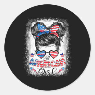 Adesivo Redondo Camisas Desbotadas Para Meninas Totalmente America