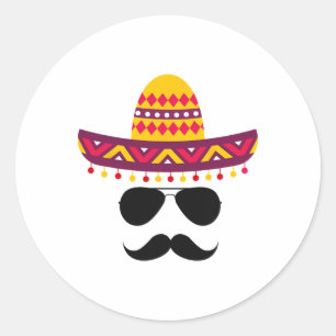 Adesivo Redondo Camisas do Partido Cinco de Mayo Homens Engraçado