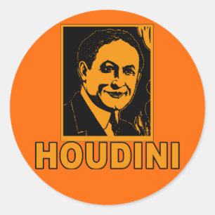Adesivo Redondo Camisas do poster T de Harry Houdini, canecas,