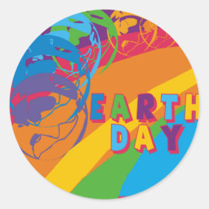 Adesivo Redondo Camisas e presentes de Earthday T