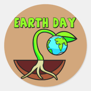 Adesivo Redondo Camisas e presentes de Earthday T