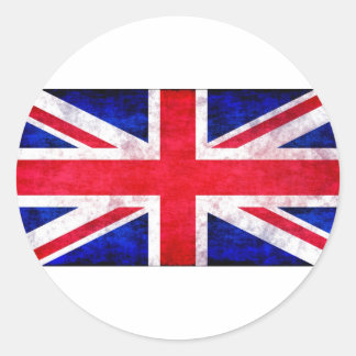 Adesivo Redondo Camisas e presentes do Union Jack grunge