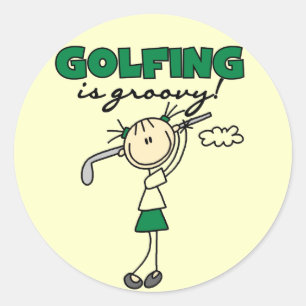 Adesivo Redondo Camisas e Presentes Golfing é Groovy