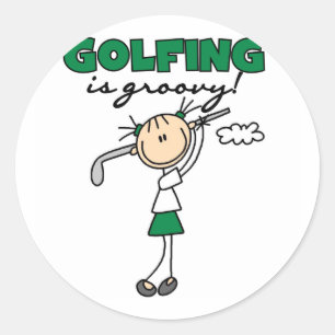 Adesivo Redondo Camisas e Presentes Golfing é Groovy