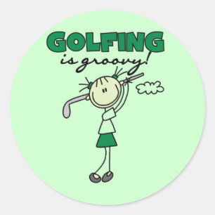 Adesivo Redondo Camisas e Presentes Golfing é Groovy