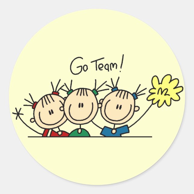 Adesivo Redondo Camisas e presentes na esquadra de animação (Frente)