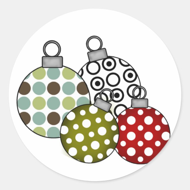 Adesivo Redondo Camisas e presentes nas Bolas de Natal (Frente)