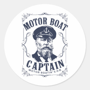 Adesivo Redondo Camisas engraçadas de barco para homens Motores S 
