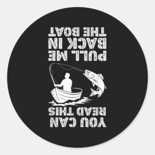 Adesivo Redondo Camisas engraçadas de pesca para homens meninos pa