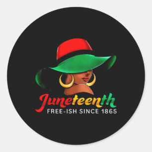 Adesivo Redondo Camisas Juneteenth Mulheres Celebrando Liberdade N