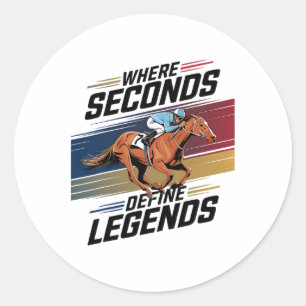 Adesivo Redondo Camiseiros Engraçados Cavalos Homens Mulheres Raça