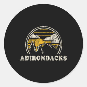 Adesivo Redondo Camiseta Adirondacks Nova York Ny Vintage Caminhad