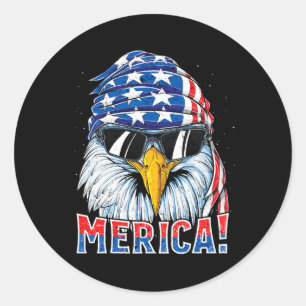 Adesivo Redondo Camiseta Águia Merica 4 de Julho Merica Homens Men