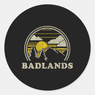 Adesivo Redondo Camiseta Badlands South Dakota Sd Vintage Passeio