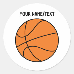 Adesivo Redondo Camiseta Básica Masculina de Basquete com Texto Pe