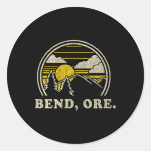 Adesivo Redondo Camiseta Bend Oregon Or Vintage Caminhada Montanha