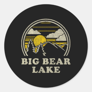 Adesivo Redondo Camiseta Big Bear Lake Califórnia Ca Vintage Camin