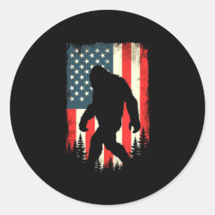 Adesivo Redondo Camiseta bigfoot bandeira dos eua patriótica fourt
