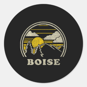Adesivo Redondo Camiseta Boise Idaho Id Vintage Caminhada Montanha