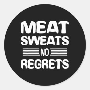 Adesivo Redondo Camiseta Carne Suores Sem Arrependimentos Camisa D