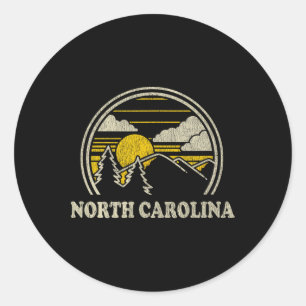 Adesivo Redondo Camiseta Carolina do Norte Nc Vintage Montanhas Ca