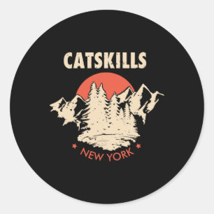 Adesivo Redondo Camiseta Catskills Nova York Ny Caminhada Montanha