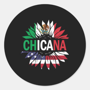 Adesivo Redondo Camiseta Chicana Homens Mulheres Crianças Meninas