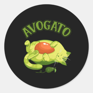 Adesivo Redondo Camiseta Cinco De Mayo Engraçado Meow Avogato Gato