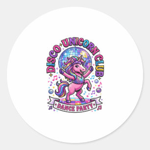 Adesivo Redondo Camiseta Comercial do Unicorn Disco Unicorn Club G