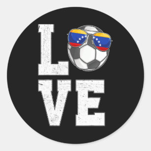 Adesivo Redondo Camiseta da bandeira do fã venezuelano de futebol 