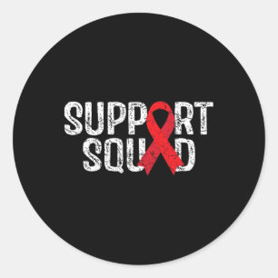 Adesivo Redondo Camiseta da Equipe de Apoio Conscientização do Cân