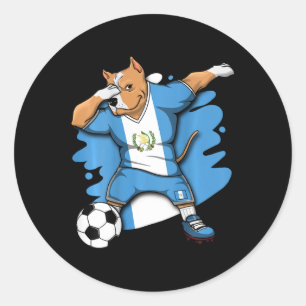 Adesivo Redondo Camiseta Dabbing Pitbull Guatemala Amantes de Fute