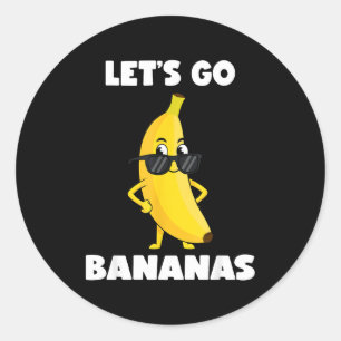 Adesivo Redondo Camiseta de bananas engraçadas banana fofa engraça