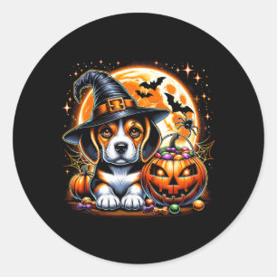 Adesivo Redondo Camiseta de Cachorro do Halloween1