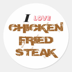 Adesivo Redondo Camiseta de Chicken Fried Steak