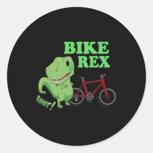 Adesivo Redondo Camiseta de Ciclismo de Montanha Dinossauro T-Rex 