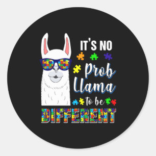 Adesivo Redondo Camiseta de conscientização sobre autismo de anima