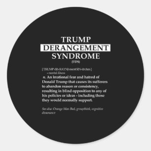 Adesivo Redondo Camiseta de Definição Política Tds - Derangement T