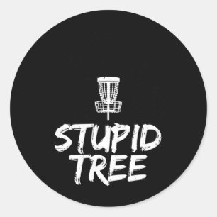 Adesivo Redondo Camiseta de Disc Golf da Árvore Estúpida Camisa en