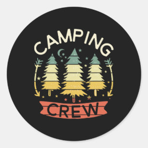 Adesivo Redondo Camiseta de Equipe de Camping Infantil Camisas de