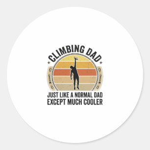 Adesivo Redondo Camiseta de Escalada Vintage Climbing Dad Design_1