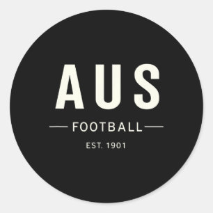 Adesivo Redondo Camiseta de Fã de Futebol da Austrália Fundada em 
