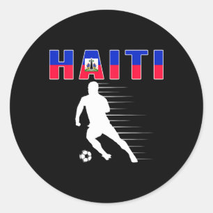 Adesivo Redondo Camiseta de Fãs de Futebol do Haiti - Futebol Band