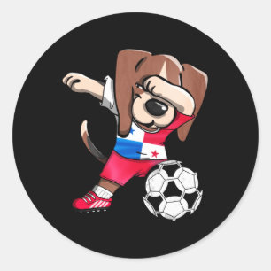 Adesivo Redondo Camiseta de Fãs de Futebol do Panamá Beagle Dabbin