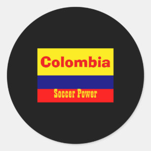 Adesivo Redondo Camiseta de futebol da Colômbia 