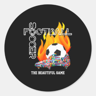 Adesivo Redondo Camiseta de Futebol de Mundo de Jogo Bonito para C