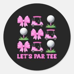 Adesivo Redondo Camiseta de golfe Let's Par Tee Golf Golfer Equipe