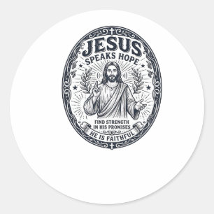 Adesivo Redondo Camiseta de Inclusão da Comunidade Surda ASL Jesus
